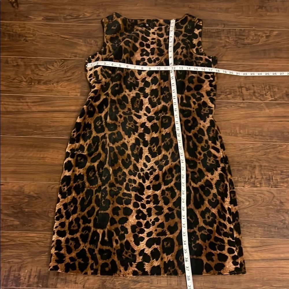 Talbots 100% Cotton Black and Brown Midi Dress, Sz. 12P - Picture 9 of 11
